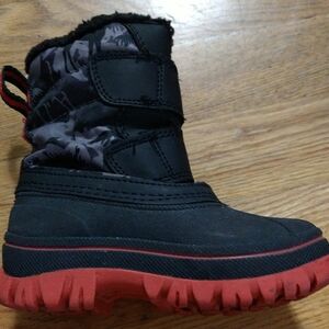 Kids Black and Red Snow Boots